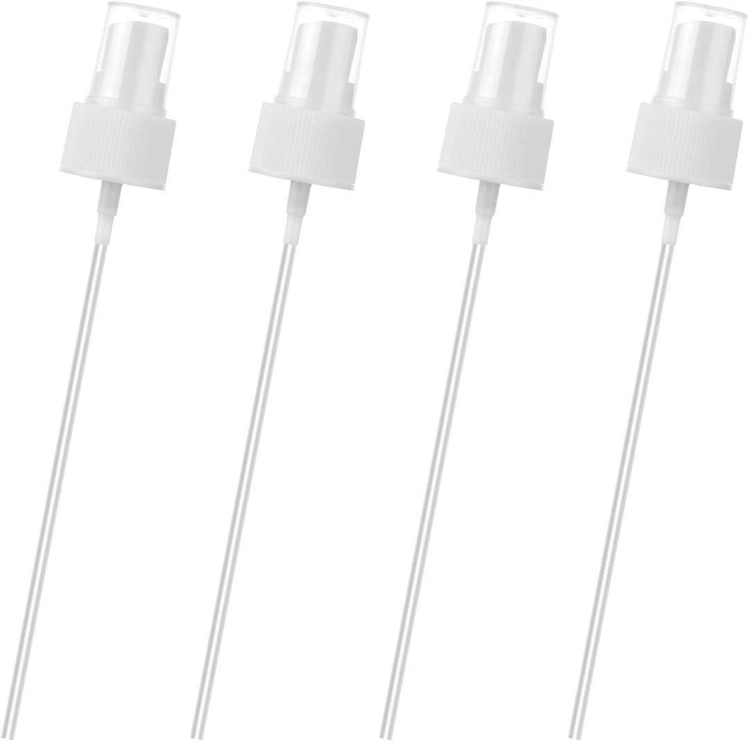 4 Pack Spray Bottle Top, Spray Bottle Nozzle Sprayer Tops Replacement Pump Plastic for Essential Oil Bottles, White