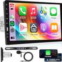 Single Din Car Stereo with Carplay Android Auto, Podofo 9 Inch Touchscreen Bluetooth Car Radio Support FM/AM Radio USB Port Mirror Link EQ SWC, Car Audio Receivers with Backup Camera