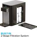 Brio Self-Cleaning Countertop Bottleless Water Cooler Dispenser - with 2-Stage Water Filter and Installation Kit, Tri Temp Dispense, UV Cleaning - Black