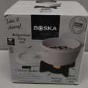 BOSKA Cheese baker - Brie Baker with Lid - Queso Warmer for Brie Cheese bites - Tea Light Candle keep Anything you make Warm - Handy Size & Microwave-safe (Regular)