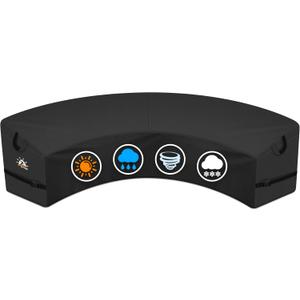 Zettum Outdoor Curved Sectional Cover - Patio Sectional Sofa Cover, 600D Waterproof Patio Furniture Covers for 2-3 Seater Outdoor Sectional Sofa and Couch, 94"(Back)/60"(Front)