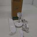 28" Inch Ceiling Fan AC 110V/DC 12V Indoor Outdoor Gazebo Electric Fans for Tent with Remote Control Portable Hanging Plug in No Light White Bedroom Porch Quiet Small Room RV Garage Dorm, White 