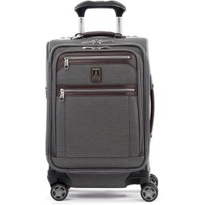Travelpro Platinum Elite Softside Expandable Carry on Luggage, 8 Wheel Spinner Suitcase, USB Port, Laptop and Tablet Sleeves, Men and Women, Vintage Grey, Carry On 20-Inch