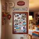 Extra Large Rustic Metal Magnetic Board with Frame 24" x 18" Farmhouse Barn Door Wood Framed Galvanized Metal Magnetic Memo Board Wall Organizer Farmhouse Wall Decor(Flat Framed)