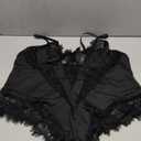 SOLY HUX Women's Plus Size Lingerie Sexy Bodysuit Lace Sheer One Piece Cami Teddy Babydoll Nightwear (4X-Large, Plain Black)