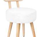 Rattan Dining Chair, Kitchen Dining Room Chairs, Mid Century Modern Boucle Chair, Stylish Upholstered Wood Accent Chair, Cute Sherpa Chair, Living Room Bar Stool Chair, Boho Makeup Vanity Chair, 1 Pc, 17.3 Inches X 17.7 Inches X 23.5 Inches