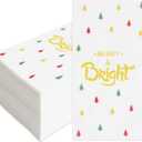 100 Pack Christmas Napkins Disposable Holiday Napkins Paper Christmas Paper Napkin Xmas Dinner Napkin Merry and Bright Guest Napkin Disposable Paper Hand Towels for Bathroom Xmas Winter Table Decor