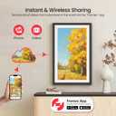 64GB Frameo 21.5" Digital Picture Frame Large 1920 x 1080 IPS FHD Touch Screen WiFi Electronic Photo Frames Share Moments from Phone Instantly Best Gifts for Parents and Grandparents Black Wood White