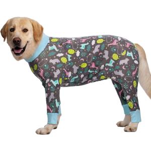 Dog Recovery Suit for Dogs After Surgery Female Male Medium Large Dog Neuter Spay Onesie for Shedding Prevent Licking Surgical Wound Dog Cone Alternative Giraffe (3X-Large (Pack of 1))