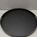 FramePro Large Round Wooden Coffee Table Trays 20" - Multi-Functional Home Decor Ottoman Serving Platter Black