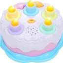 First Birthday Cake Toy - Singing Music Cake Toys with Counting and Blow Candles Toys for 1 2 3 4 Years Old Boys Girls Birthday and Xmas Gift (Pink)