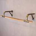 Industrial Wood Wall Clothes Hanging Rod,Iron Pipe Bracket Clothes Rod Garment Rack Commercial Clothing Display Rack (Color : Gold, Size : 100x29x16cm)