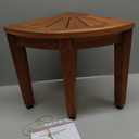 AquaTeak The Original 15.5" Kai Corner Teak Shower Bench with Shelf