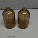 Ulable Amber Glass Soap Dispenser with Pump, 2 Pack 13.5oz Vertical Stripe Design Hand Soap Dispenser for Hand Wash, Dish Wash, Elegant Dispenser for Bathroom and Kitchen 