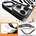for iPhone Case - [6.6 ft Military-Grade Drop Protection] [Anti-Peel Technology] Clear Black TPU Bumper Case with Cute Design (Black Snake, iPhone 16 Pro)