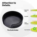 Tennis Ball Coasters for Drinks with Holder Round Leather Coasters Set of 6 Cups Mugs Mat Pad for Home Kitchen Bar