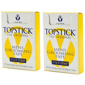 Topstick 1" X 3" - 50 Strips in each box (2 boxes) Hypo-Allergenic All Purpose Clear Double Tape