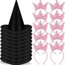 20 Pcs Princess Witch Party Favors, Princess Crowns Headband and Witch Hats Girls Fairy Wizard Dress up Costume for Party Decorations Gifts  (20)