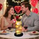 Childom Valentines Gifts for Her,Birthday Gifts for Women,Valentines Day Flowers Gifts for Mom,Women,Her,Wife,Grandma,Light Up Rose in Glass Dome,Colorful Rainbow Mothers Day Flowers for Delivery