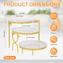 2 Set 3 Tiered Serving Stand with White Porcelain Plate Rotatable Dessert Table Display Set 10'' Round Tiered Serving Trays & Platters for Fruit Cake Cookie Dessert 2 Stand + 6 Plates