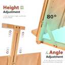 DJAR Tabletop Easel for Painting, Adjustable Solid Beech Wood Table Top Easel Stand for Artists & Adults, Sketching Drawing Board Hold Canvas up to 23", Natural, 15 inches