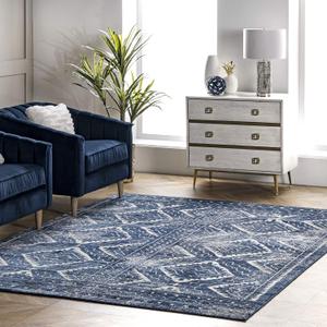 nuLOOM Spencer Aztec Trellis Area Rug, 5'x7', Blue