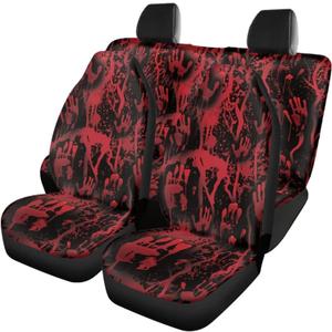 Halloween Horror Hand Personalized Car Seat Cover Full Set Front Saddle Blanket Comfort Covers Rear Bench Backrest Cover Decorative Nonslip Bench Seat Cover Fits Most Cars Trucks SUV