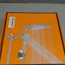 10 inch Rain Shower Head with Handheld Spray Stainless Steel, High Pressure Square Rainfall Showerhead Combo with 6 Handheld Sprayer, Detachable Shower Heads Waterfall Shower for Bathtub (Silver)