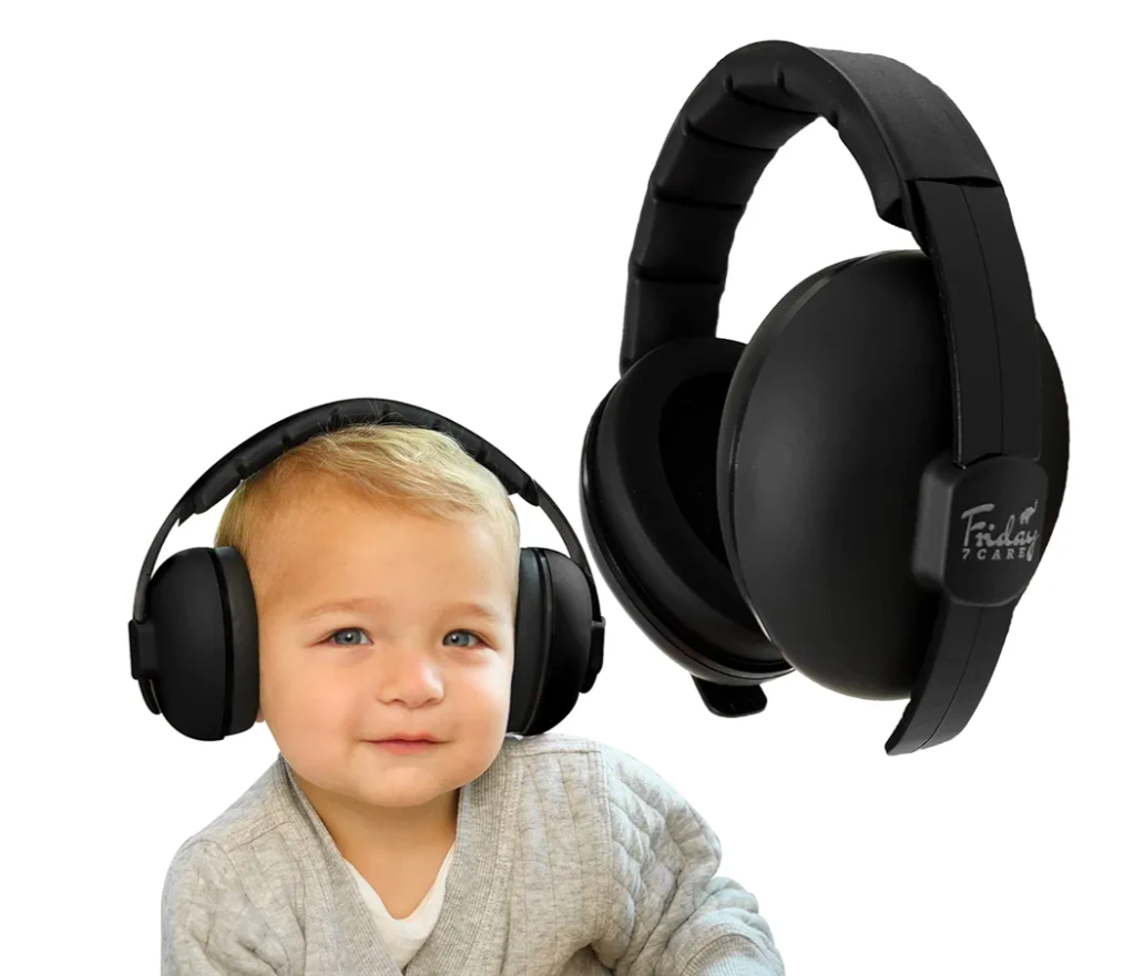 Baby Headphones - Baby Ear Protection, Noise Cancelling Headphones with Adjustable Headband for Ages 0-24 Months, Black