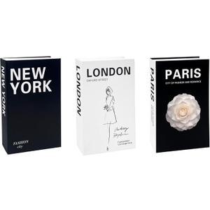 3Pcs Modern and Fashionable Minimalist Decoration Books, Luxury Decoration Fake Books, TV Stand Living Room Bookshelf, Black and White Home Decoration Ornaments