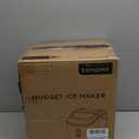 EUHOMY Nugget Ice Maker Countertop with Handle, Ready in 6 Mins, 34lbs Per Day, Removable Top Cover, Auto-Cleaning, Portable Sonic Ice Maker with Basket and Scoop, for Home/Party/RV/Camping (Black)