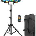 Telbum DJ Lights with Stand, 7 in 1 DJ Light for Party, DMX & Sound Activated Laser Light Show, Disco Ball & UV Strobe Effect Stage Lights Package for Gig Bar Band Events Wedding Christmas