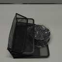 UVGVA Mesh Mail Organizer 3 Slot Mail Holder for Desk Mesh Letter Sorter File Holder for Home Office Documents, Envelopes, and Postcards Paper Clip Holder set (Black)