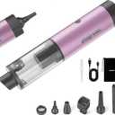 Shop-Vac S4 15000Pa Handheld Mini Car Vacuum Cordless, LED Light, Purple | 4-in-1 Multi-Function Desk Vacuum, Brushless Motor, Multiple Nozzles, 2 Modes, for Car, Home, Office, Keyboard Cleaning