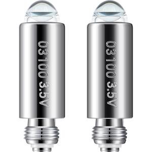 Funtery 2 Pcs Halogen Replacement Bulbs Compatible with Welch Allyn, 3.5v Lamp Type 03100-u Otoscope Lamp