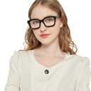 3 Pack Oversize Square Design Reading Glasses for Women, Blue Light Blocking Computer Reader Black & Pink & Leopard, 2.00 X