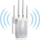 WiFi Extender Signal Booster for Home: 2026 Internet Repeater Long Range Up to 9995 Sq. Ft. Whole Home WiFi Coverage (White)