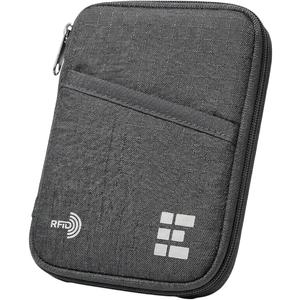 Zero Grid RFID Passport Holder & Travel Wallet, Zippered Wallet for Men & Women, Fits Passport, Cards, Cash, Tickets, ID, Sim Card; Premium & Compact Travel Document Holder - Shadow Grey (Single)