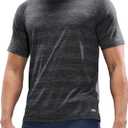 MIER Mens T Shirts Short Sleeve Quick Dry Active Tee for Running Workout Gym, Stripe (3X-Large)