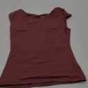 SUUKSESS Women Backless Sexy Going Out Tops Double Lined Open Back Y2k Basic Tee Shirts (Medium, Marsala)