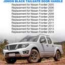JDMON Black Tailgate Door Handle Bezel w/Keyhole Replacement for Nissan Frontier 2005-2014 Exterior Liftgate Handle Rear Lift Gate Latch Handle Replacement for 81576 90606EA810 90606-EA810 NI1915109