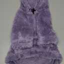 IDOMIK Fuzzy Dog Sweater with Adjustable Hood, Warm Fleece Dog Sweater Hoodie with Harness Hole & Pocket, Pullover Sweaters for Medium Dogs, Fuzzy Hooded Sweatshirt for Fall Winter Christmas,Purple,M