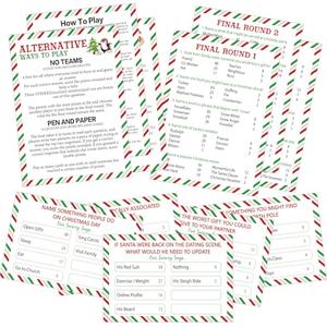 COCHIE Fun Christmas Family Friendly Feud Cards Against Game for Adults Office Large Group Parties Favor, Xmas Trivia Quiz Party Games Christmas Night Activities - No Buzzers (Xmas)