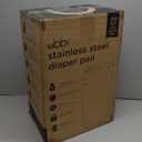 Ubbi Stainless Steel Diaper Pail, Odor Locking, No Special Bag Required, Award-Winning, Registry Must-Have, Open Water