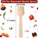 400 Pcs Chili Cook off Party Decorations Include 200 Disposable Sample Tasting Paper Cups and 200 Wooden Spoons for Chili Cook off Party Supplies(5 oz)