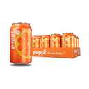 Poppi Sparkling Prebiotic Soda Beverage with Apple Cider Vinegar, Seltzer Water and Fruit Juice, Orange Flavor, 12 Fl Oz, Pack of 12 BBD: 04-05-27