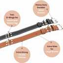 Genuine Real Leather Dog Collar for Medium Dogs, Heavy Duty Strong and Wide Dog Collar for Large and Extra Large Dogs, Classic Handmade Thick Collars for Large Breed Dogs (Large, Black) (Large: Fit 17-21" Neck)