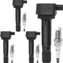 Set of 4 Ignition Coil Packs & Iridium Spark Plugs Compatible with 1.8L 2006 2007 2008 2009 2010 2011 Honda Civic 1.8L L4 Replace UF582, 5C1637, E1082, 30520RNAA01, IC662, C1580