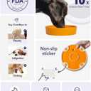 LE TAUCI Ceramic Slow Feeder Dog Bowl for Small Medium Dogs & Puppy, 1.5 Cup Puzzle Food Dish to Slow Down Eating, Pumpkin Orange