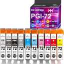 MM MUCH & MORE Compatible Ink Cartridge Replacement for Canon PGI-72 PGI 72 PGI72 to use for Pixma Pro-10 Pro-10s Pro10s Pro10 ro 10s 10 Printers (10-Pack, PBK, MBK, C, M, Y, PC, PM, R, GY, CO)